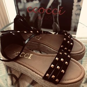 Mary Jane Studded Espadrilles | Size 10 | Black